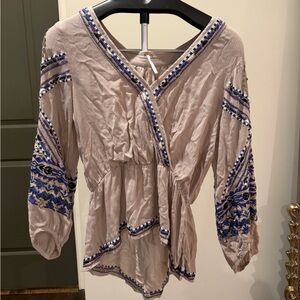 Free People “Stitch Up Your Heart” Wrap Blouse – Size Medium